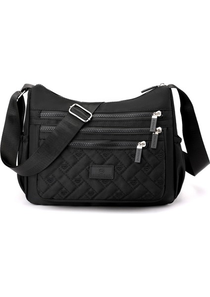 Kadın Crossbody Naylon Işlemeli Omuz Büyük Kapasiteli Çok Katmanlı Çanta (Yurt Dışından)