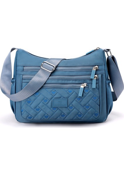 Kadın Crossbody Naylon Işlemeli Omuz Büyük Kapasiteli Çok Katmanlı Çanta (Yurt Dışından)