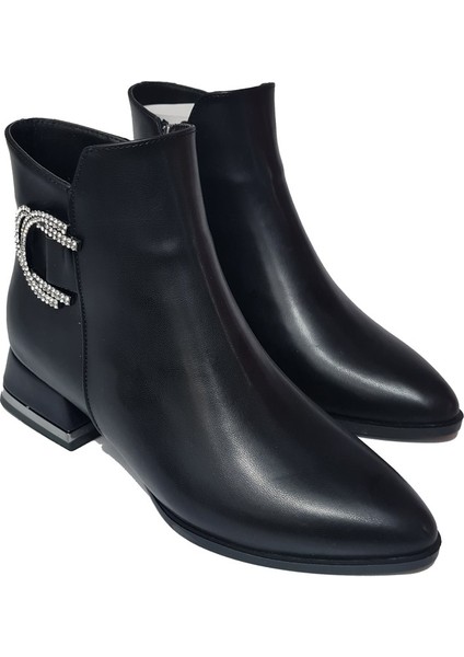 Kısa Topuklu cc Taşlı Aksesuarlı Kadın Bot 573300-Z fiyatları