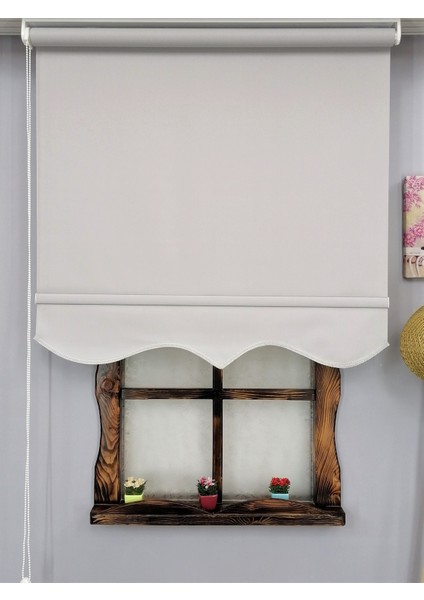 Stor Perde Kalın İthal Mat Açık Gri Etek Dilimli 270 x 260 cm Pilesiz Tasarım