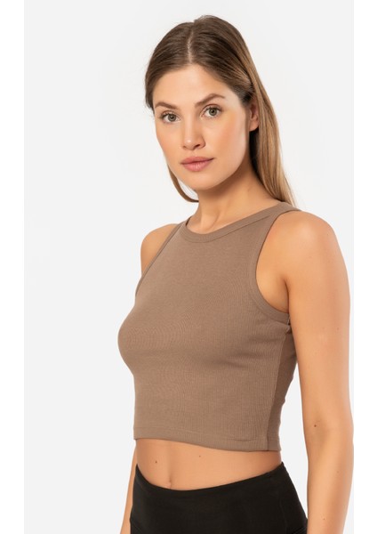 Türen Kadın Fitilli Crop T-Shirt