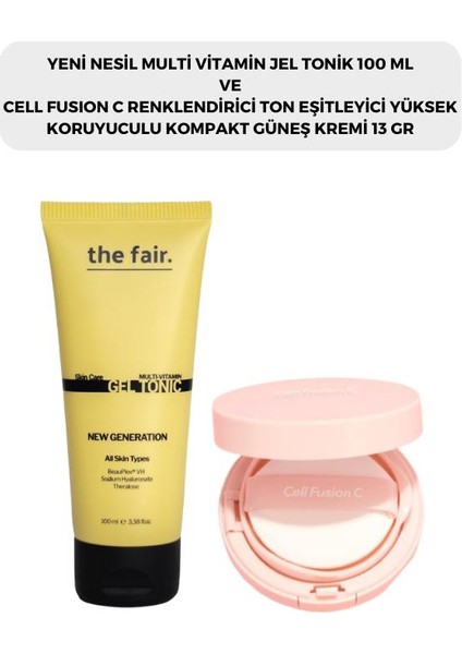 The Fair. Multi Vitamin Jel Tonik 100 ml ve Cell Fusion C Renklendirici Kompakt Güneş Kremi 13 gr