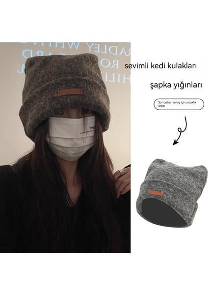 Sevimli Kedi Kulaklı Çok Yönlü Örgü Şapka (Yurt Dışından) fiyatları