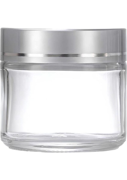 50 ml Boş Şeffaf Cam Seyahat Krem ve Organizer Kavanozu Kozmetik Kutu