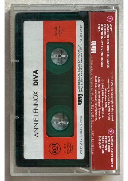 Annie Lennox Diva Kaset (Orjnal Dönem Baskı Kaset)