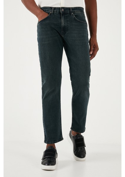 Streç Pamuklu Comfort Fit Yüksek Bel Boru Paça Jeans Erkek Kot Pantolon 4411S09TEXAS