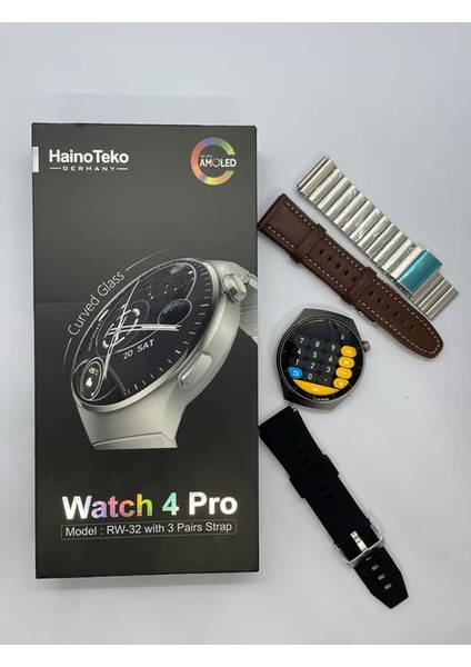 RW32 Watch 4 Pro Curved Amoled Ekran Android Ios Uyumlu Akıllı Saat Gümüş