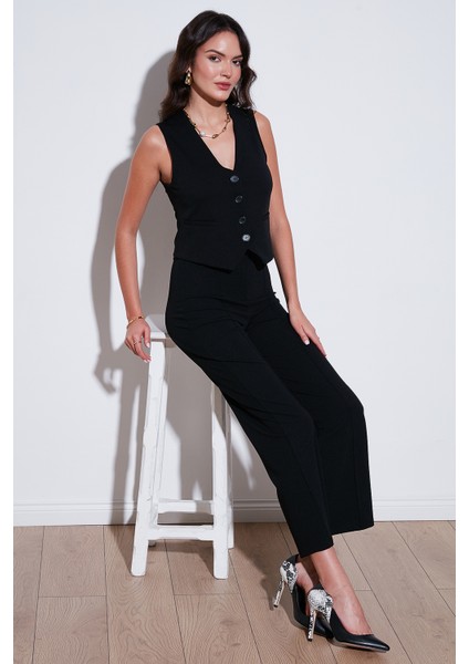 Streç Fitted Fit V Yaka Düğmeli Yelek Bayan Yelek 5865971 fiyatları