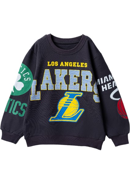 80424 8-12 Yaş Lakers Baskılı Sweat