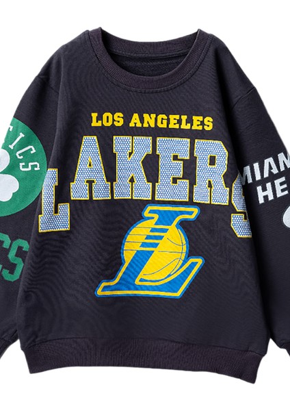 80424 8-12 Yaş Lakers Baskılı Sweat
