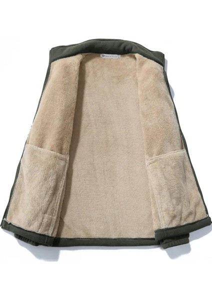 Erkek Ultra Isı Peluş Astarlı Cepli Tam Fermuarlı Polar Ceket fırsatları