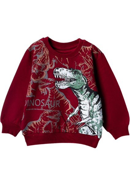 301424 3-7 Yaş Dinazor Baskılı Sweat