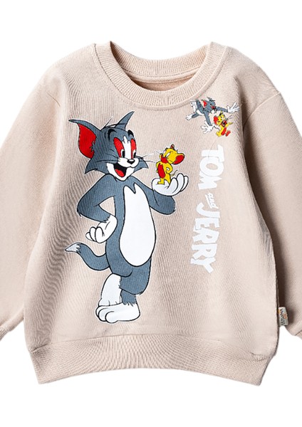 30624 3-7 Yaş Tom ve Jerry Baskılı Sweat