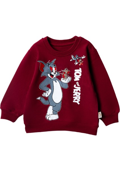 30624 3-7 Yaş Tom ve Jerry Baskılı Sweat