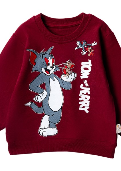 30624 3-7 Yaş Tom ve Jerry Baskılı Sweat