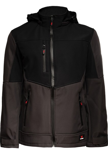 Softshell Kapşonlu Parçalı Mont