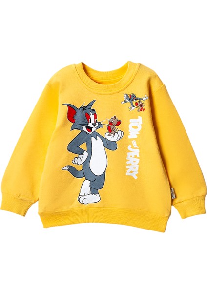 30624 3-7 Yaş Tom ve Jerry Baskılı Sweat