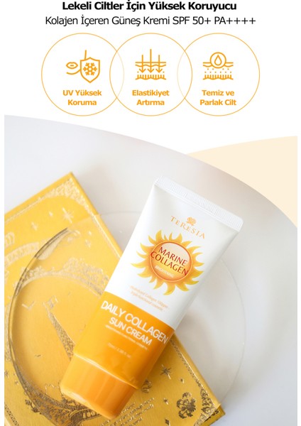 Lekeli Ciltler İçin Spf 50 Yüksek Koruyucu Kolajen İçeren Günlük Güneş Kremi 70 ml