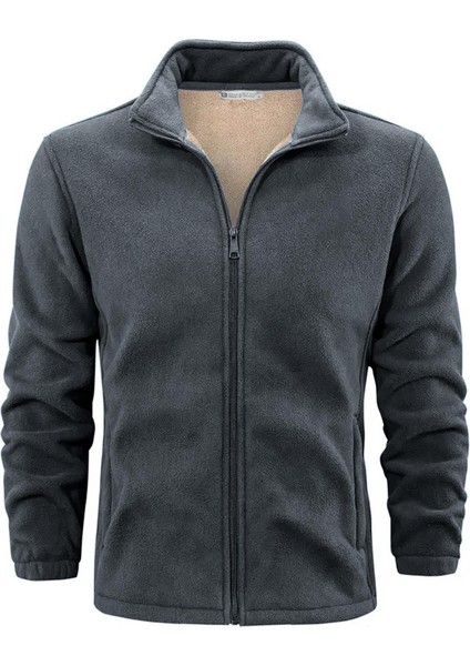 Erkek Ultra Isı Peluş Astarlı Cepli Tam Fermuarlı Polar Ceket fiyatları