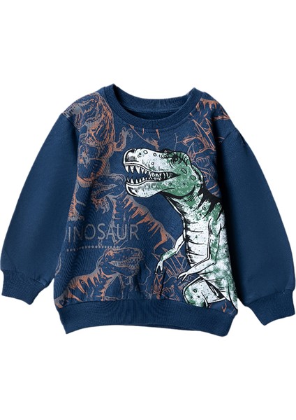 301424 3-7 Yaş Dinazor Baskılı Sweat