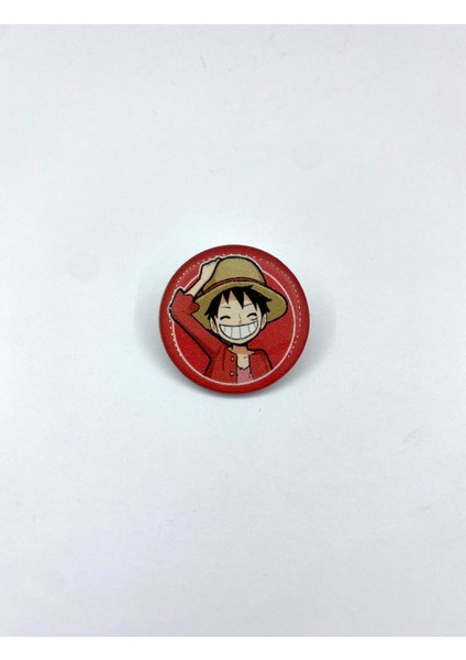 Anime One Piece Luffy Temalı 4'lü Parlak Baskılı Metal Rozet Seti