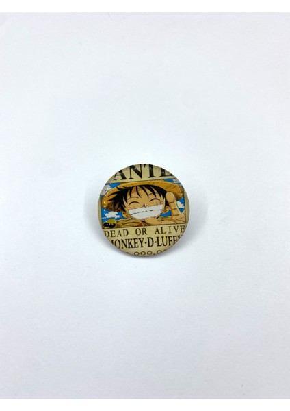 Anime One Piece Luffy Temalı 4'lü Parlak Baskılı Metal Rozet Seti