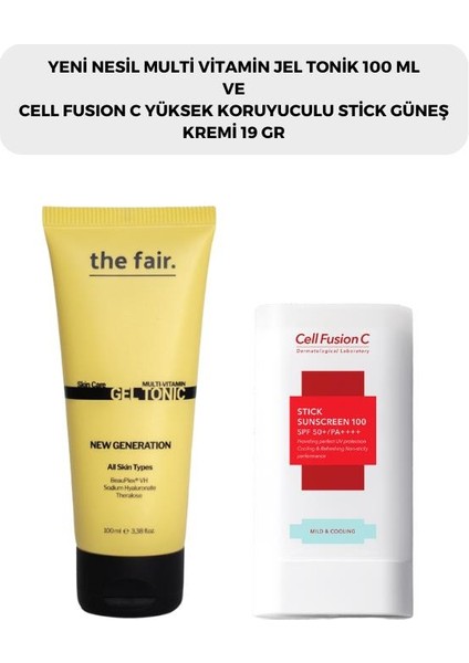 The Fair. Multi Vitamin Jel Tonik 100 ml ve Cell Fusion C Stick Güneş Kremi 19 gr