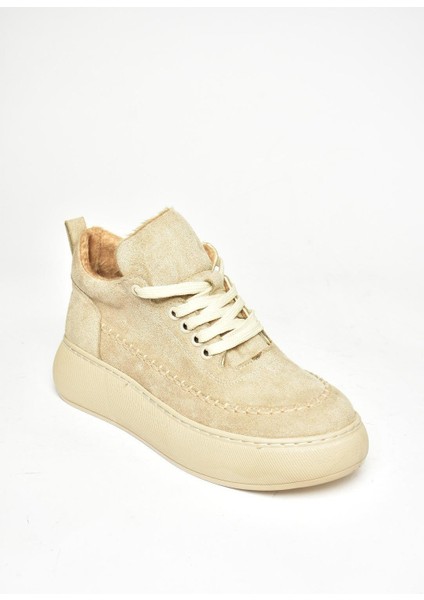 T811845302 Bej Süet Kalın Tabanlı Kadın Ayakkabı fırsatları