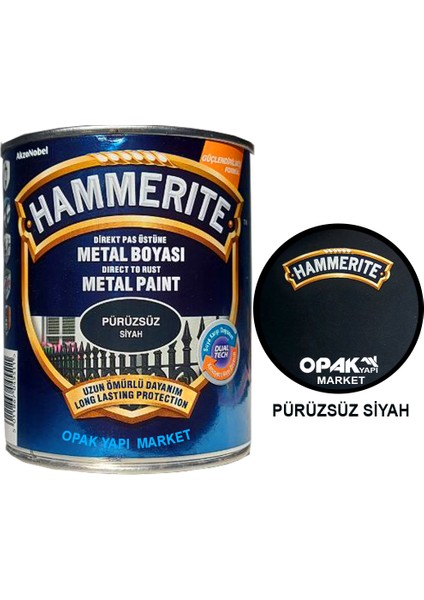 Hammerite Düz Siyah 25 Lt (35 Kg)