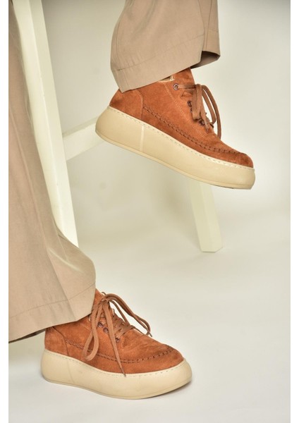 T811845302 Taba Süet Kalın Tabanlı Kadın Ayakkabı fiyatları