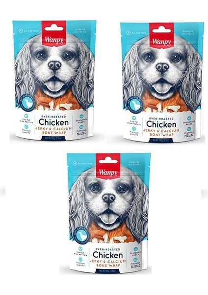 Tavuk Sargılı Kalsiyum Kemik Köpek Ödülü 100 gr x 3 Adet