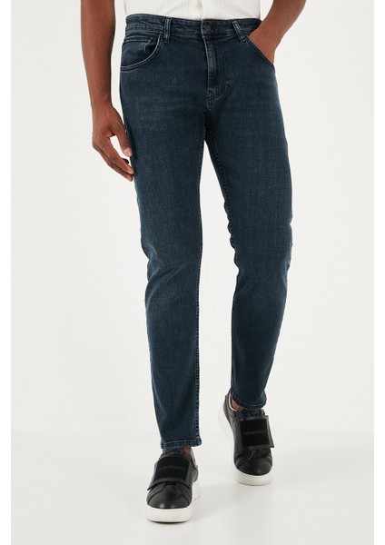 Streç Pamuklu Slim Fit Normal Bel Boru Paça Jeans Erkek Kot Pantolon 3300S17TOKYO