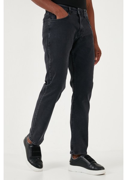 Streç Pamuklu Comfort Fit Yüksek Bel Boru Paça Jeans Erkek Kot Pantolon 4411S23TEXAS