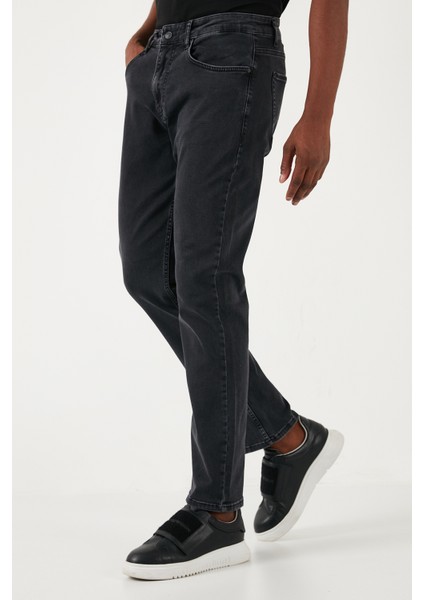 Streç Pamuklu Comfort Fit Yüksek Bel Boru Paça Jeans Erkek Kot Pantolon 4411S23TEXAS