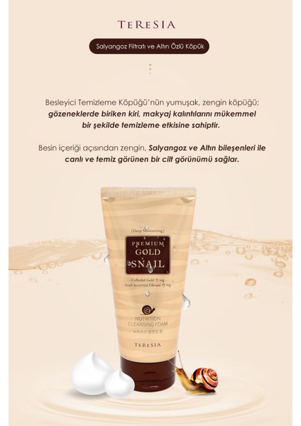 Gold & Snail Özü İçeren Akne ve Gözenek Karşıtı Temizleyici Köpük 150 ml