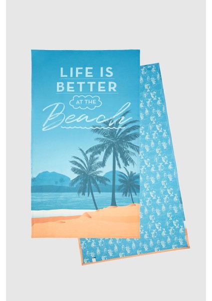 Turkuaz Plaj Havlusu Microfiber 85x150 Cm Süper Emici Kum Tutmayan Havlu 0HCORTHVL01