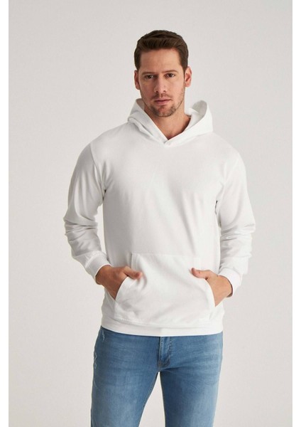 Relaxed Fit Beyaz Pamuklu Logo Baskılı Sweatshirt 8HCE2ORT01001 fiyatları