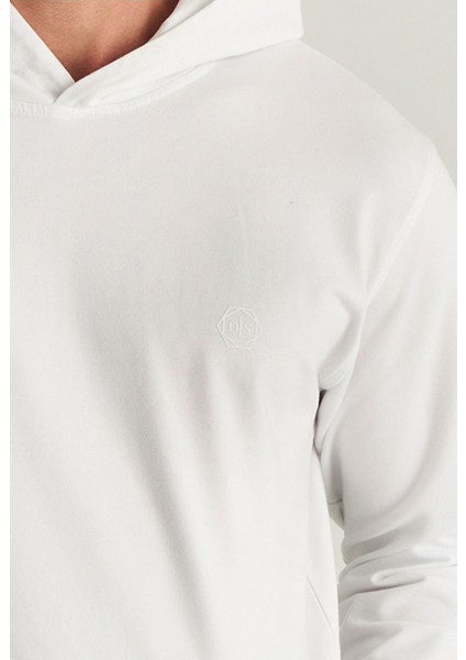 Relaxed Fit Beyaz Pamuklu Logo Baskılı Sweatshirt 8HCE2ORT01001 indirimleri