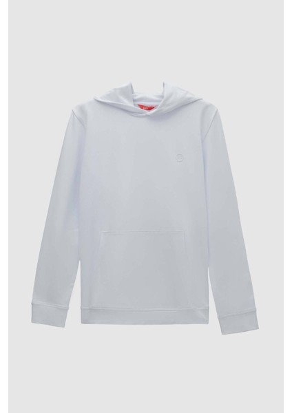 Relaxed Fit Beyaz Pamuklu Logo Baskılı Sweatshirt 8HCE2ORT01001