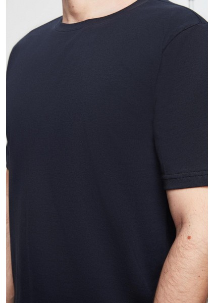 Lacivert %100 Pamuklu Kısa Kollu 2'li Pijama Takimi 3EC84ORTKKPJM