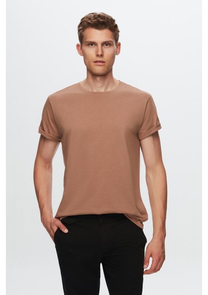 Ds Damat Slim Fit Vizon/Tarçın/Haki 3'Lü T-Shirt 4HC14ORTBN533