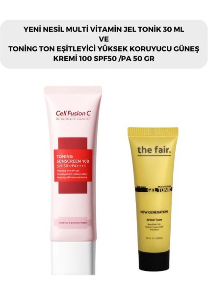 Multi Vitamin Jel Tonik 30 ml ve Cell Fusion C Toning Güneş Kremi 50 ml