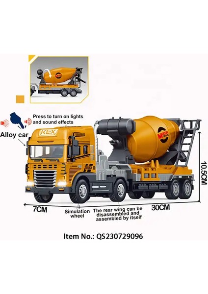 Sürtmeli Işıklı Müzikli 1:24 Oyuncak Inşaat Aracı Beton Mikseri Tır fiyatları