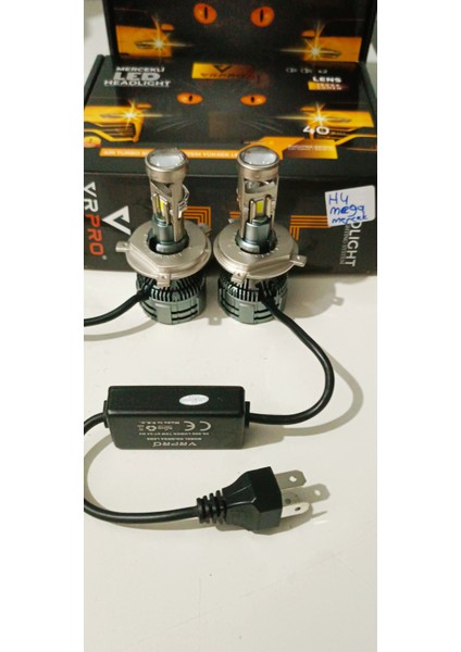 H4 Mercekli Mega LED Farled Zenon 75W 20.000 Lümen Garantili H4MERCEKLİ Güçlü Aydınlaltma