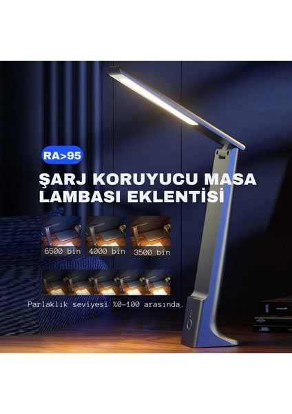 Şarjlı Dokunmatik Ledli Okuma Çalışma Masa Lambası Dekoratif Masa Lambası