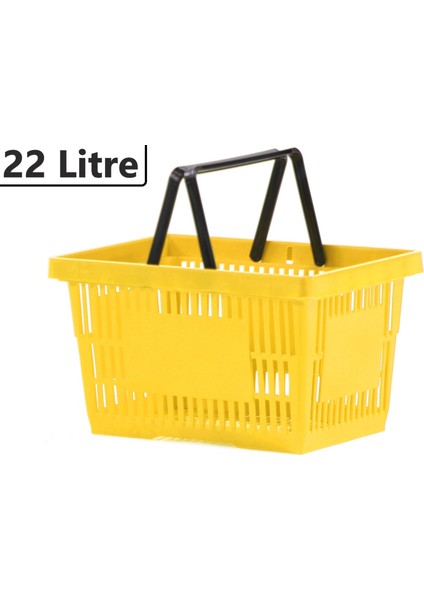 Plastik Market Alışveriş El Sepeti 22 Litre Sarı