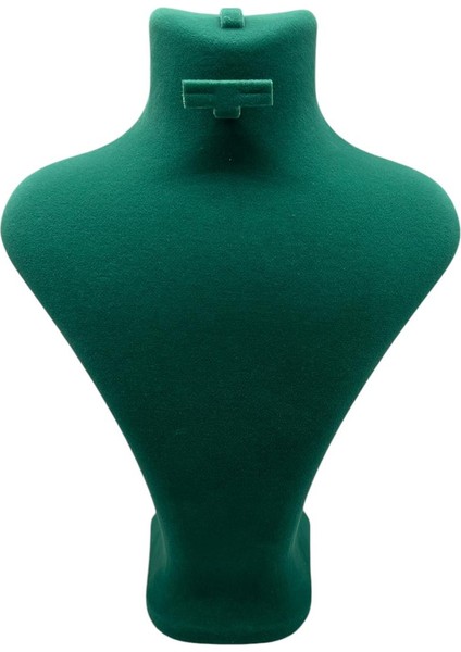 Yerli Üretim Londra Model Süet Kumaş Yeşil Renk 28/22CM Takım Kolye-Küpe-Yüzük Sergileme Mankeni