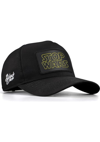 V2 Baseball Stop Wars - 2 Kod Logoluı Unisex Siyah Şapka