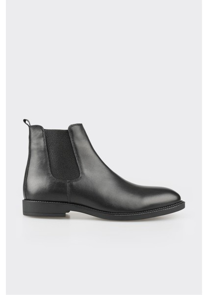 Siyah Deri Erkek Günlük Bot