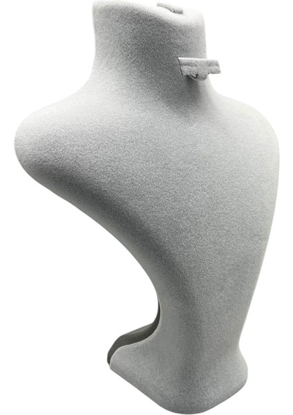 Yerli Üretim Londra Model Süet Kumaş Gri Renk 28/ 22 cm Takım Kolye-Küpe-Yüzük Sergileme Mankeni fırsatları